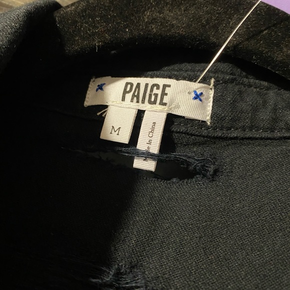 NWT Paige distressed denim button down shirt - Picture 4 of 4